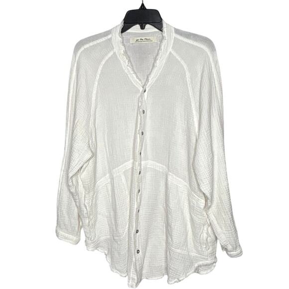 We The Free Tops - We The Free White Summer Daydream Gauze Pockets Button Down Oversized Top XS